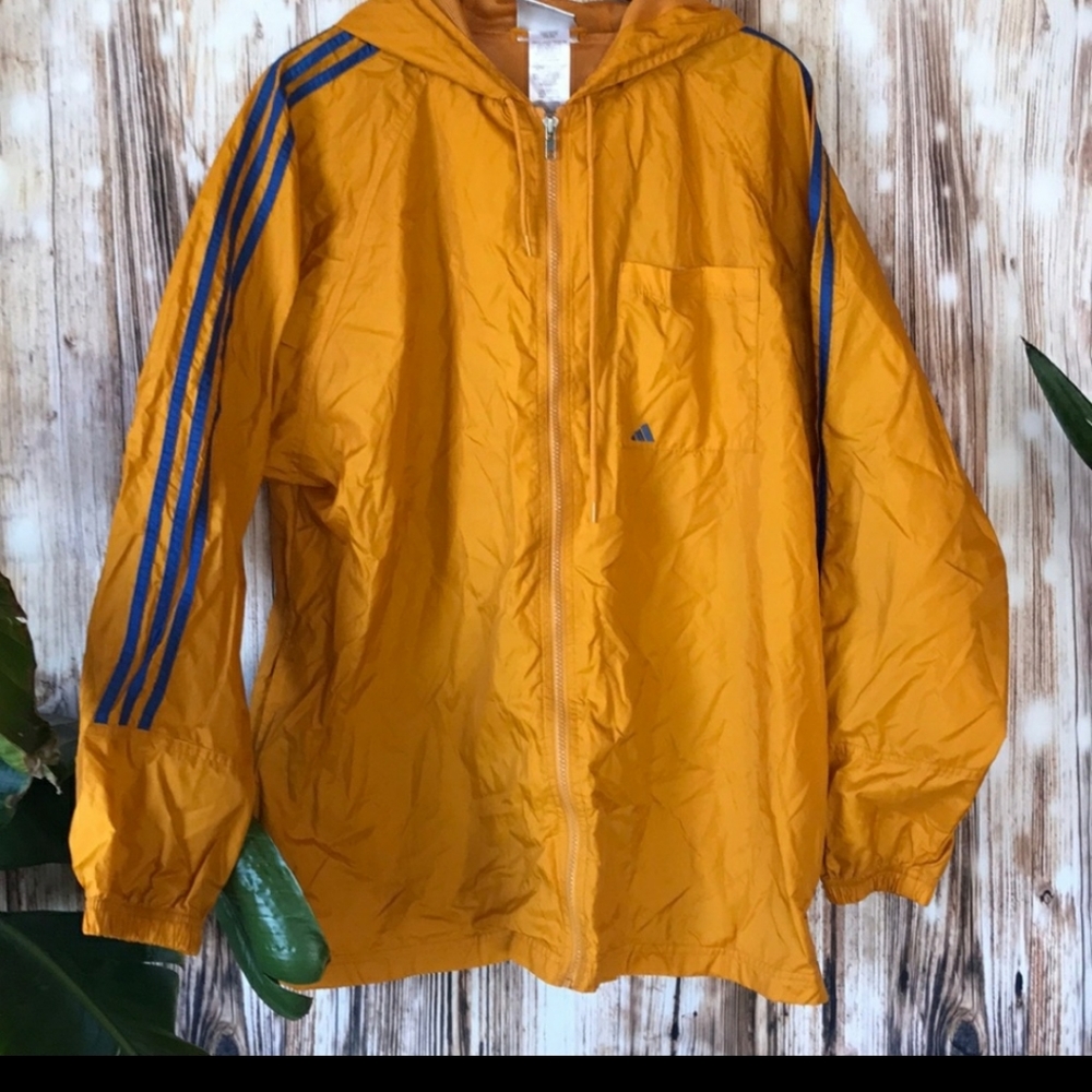 Yellow Adidas windbreaker jacket